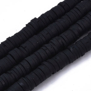 10pcs Flat Round Polymer Clay Beads for DIY Crafts