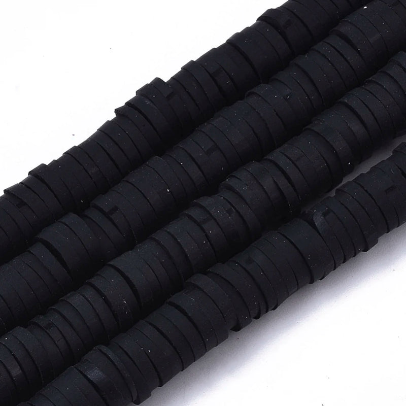10pcs Flat Round Polymer Clay Beads for DIY Crafts