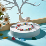 10pcs Flat Round Polymer Clay Beads for DIY Crafts