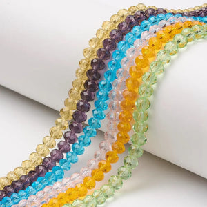 10 Strand Mix Faceted Glass Beads 4mm 6mm 8mm Jewelry Making DIY