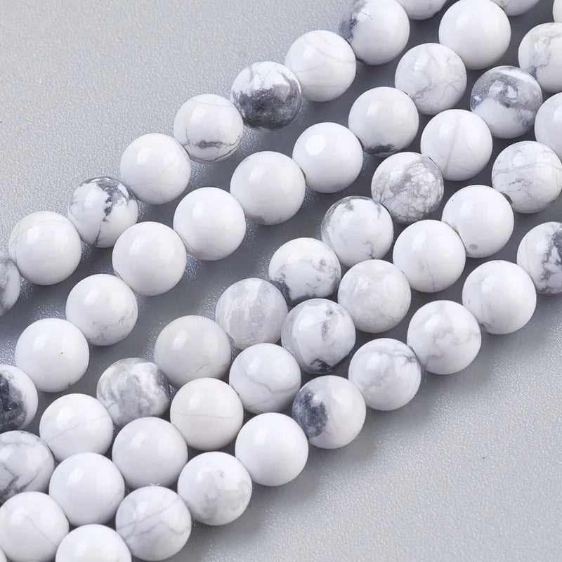 Howlite Beads Strands 4-10mm Round for Jewelry Making DIY Craft