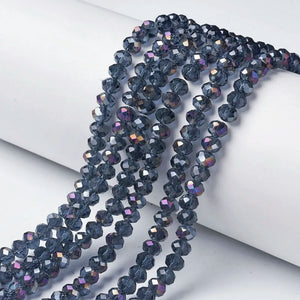 10pcs 4/6mm Rainbow Plated Glass Beads for Jewelry Making