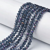 10pcs 4/6mm Rainbow Plated Glass Beads for Jewelry Making