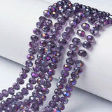 10pcs 4/6mm Rainbow Plated Glass Beads for Jewelry Making