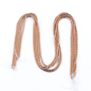 10 Strands Copper Hematite 2x4mm Tube Spacer Beads DIY Jewelry Making