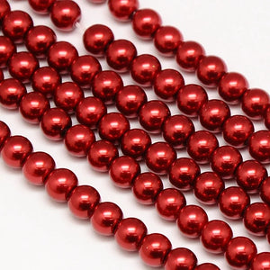 10 Eco-Friendly Dyed Glass Pearl Round Bead Strands 8mm