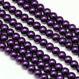 10 Eco-Friendly Dyed Glass Pearl Round Bead Strands 8mm