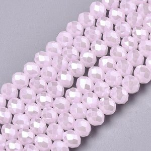 10 Electroplate Glass Beads Rondelle Bead DIY Craft Jewelry Making