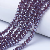 10 Electroplate Glass Beads Rondelle Bead DIY Craft Jewelry Making
