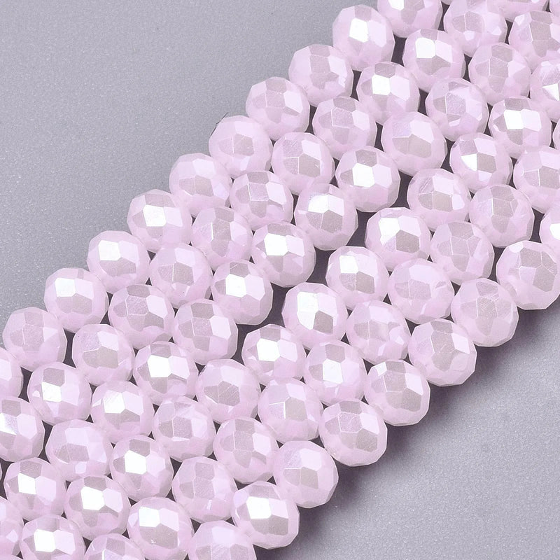 10 Electroplate Glass Beads Rondelle Bead DIY Craft Jewelry Making