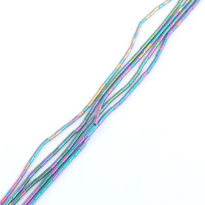 10 Strands Hematite 2x4mm Tube Spacer Loose Beads TL3002