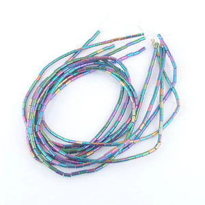 10 Strands Hematite 2x4mm Tube Spacer Loose Beads TL3002