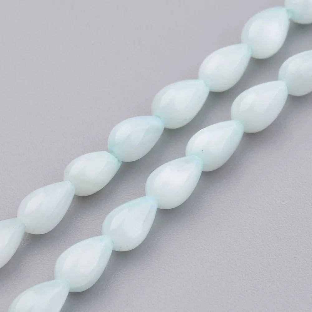 10 Strands Shell Dyed Bead Teardrop Shape Multiple Colors 7x5mm