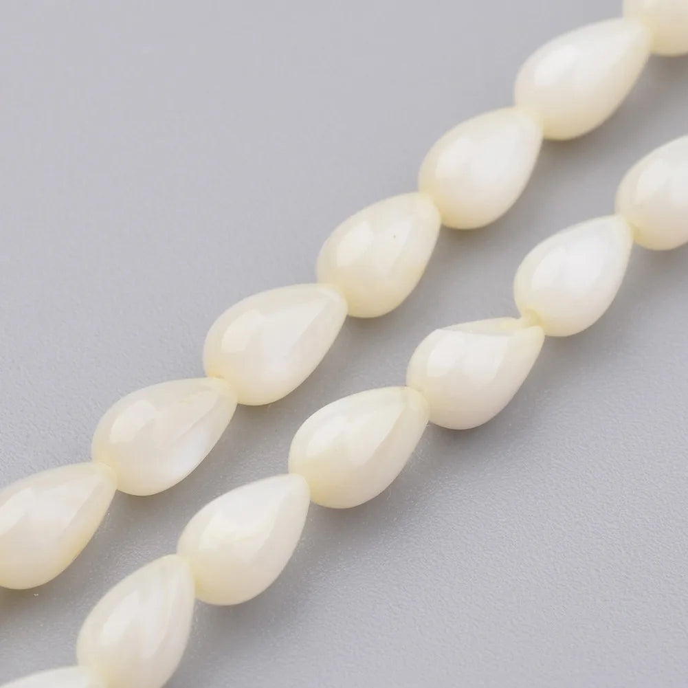 10 Strands Shell Dyed Bead Teardrop Shape Multiple Colors 7x5mm