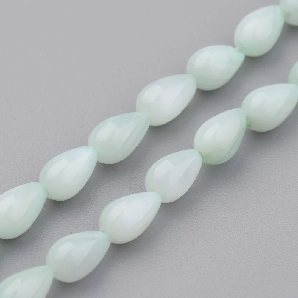 10 Strands Shell Dyed Bead Teardrop Shape Multiple Colors 7x5mm