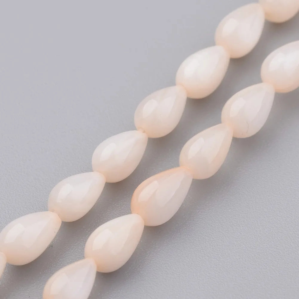 10 Strands Shell Dyed Bead Teardrop Shape Multiple Colors 7x5mm