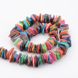 10 Strands Shell Bead Dyed Rectangle Beads for Jewelry Making