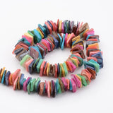10 Strands Shell Bead Dyed Rectangle Beads for Jewelry Making