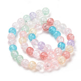10 Strands Crackle Glass Beads Colorful Round Beads for DIY Jewelry Making 8.5mm