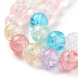 10 Strands Crackle Glass Beads Colorful Round Beads for DIY Jewelry Making 8.5mm