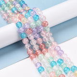 10 Strands Crackle Glass Beads Colorful Round Beads for DIY Jewelry Making 8.5mm