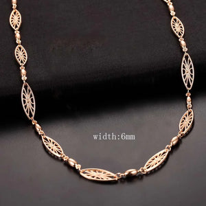 50cm 60cm 585 Rose Chain Necklace for Men Women