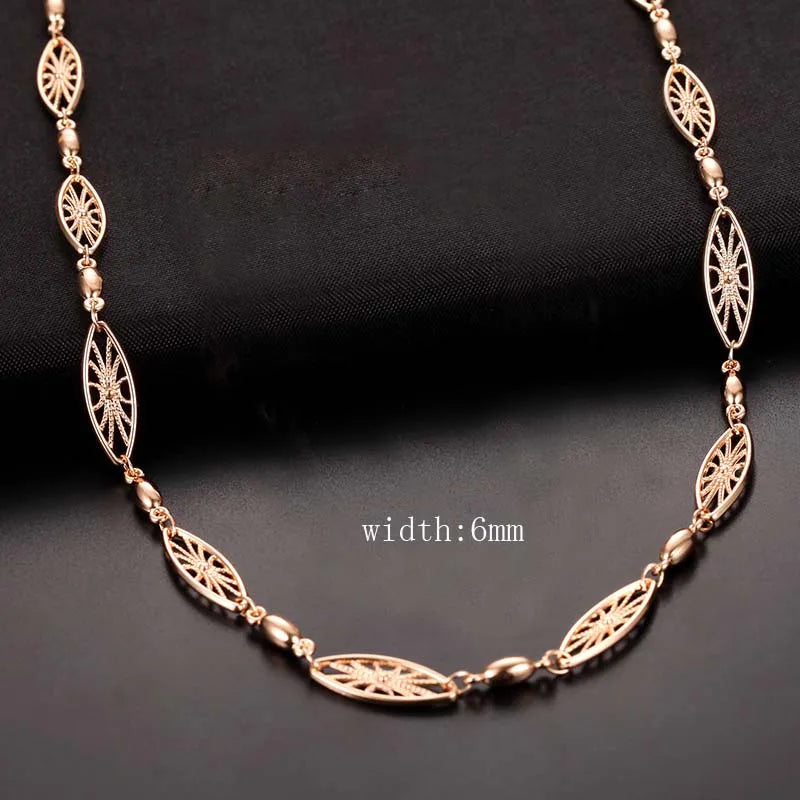50cm 60cm 585 Rose Chain Necklace for Men Women