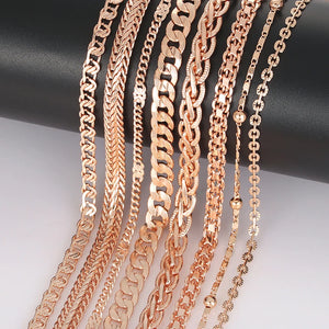 50cm 60cm 585 Rose Chain Necklace for Men Women