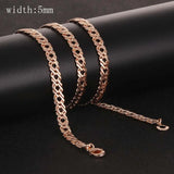 50cm 60cm 585 Rose Chain Necklace for Men Women