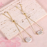 Baroque Freshwater Pearl Link Bracelet 18k Plated Adjustable Slider