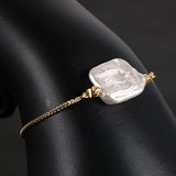 Baroque Freshwater Pearl Link Bracelet 18k Plated Adjustable Slider