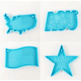 American US Flag Keychain Pendant Resin Molds Kit