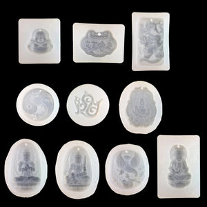 10 Guanyin Buddha Amulet Yin Yang Taiji Charms Resin Casting Molds