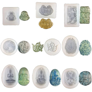 10 Guanyin Buddha Amulet Yin Yang Taiji Charms Resin Casting Molds