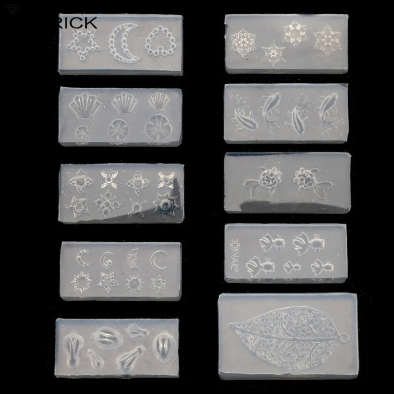 10 Styles Goldfish Leaf Rabbit Resin Mold