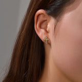 Stainless Steel Irregular Pearl Flower Heart Earring For Women