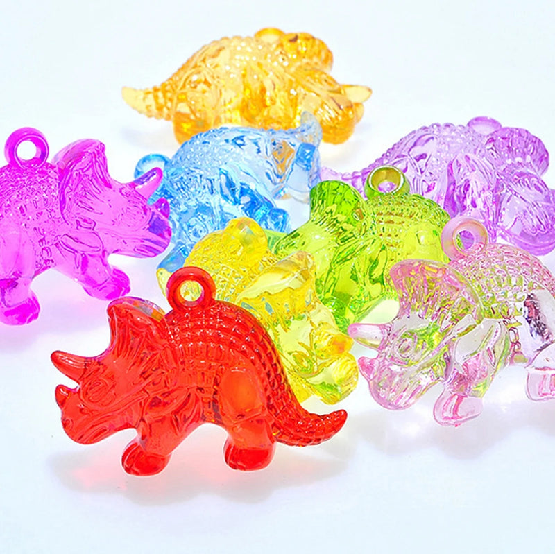 10 Acrylic Cartoon Animal Pendants Charms for Kids Craft