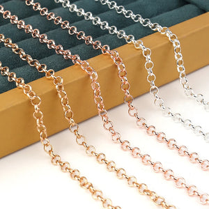 10 Yard Metal Cross O Chain Necklace Silver KC Women Men DIY Jewelry Findings