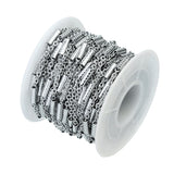 10 Yards Stainless Steel Clip Beads Tube Cross Chain Texture Tube Cable Chain