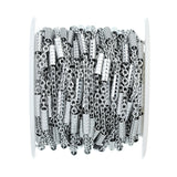 10 Yards Stainless Steel Clip Beads Tube Cross Chain Texture Tube Cable Chain