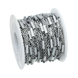 10 Yards Stainless Steel Clip Beads Tube Cross Chain Texture Tube Cable Chain
