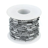 10 Yards Stainless Steel Clip Beads Tube Cross Chain Texture Tube Cable Chain