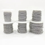 10 Yards Silver Tone Stainless Steel Round O Link Chain for Necklaces Bracelet