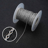 10 Yards Silver Tone Stainless Steel Round O Link Chain for Necklaces Bracelet