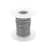 10 Yards Silver Tone Stainless Steel Round O Link Chain for Necklaces Bracelet