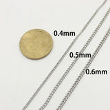 316L Stainless Steel Necklace Chains Bulk - DIY Women Men Jewelry Findings