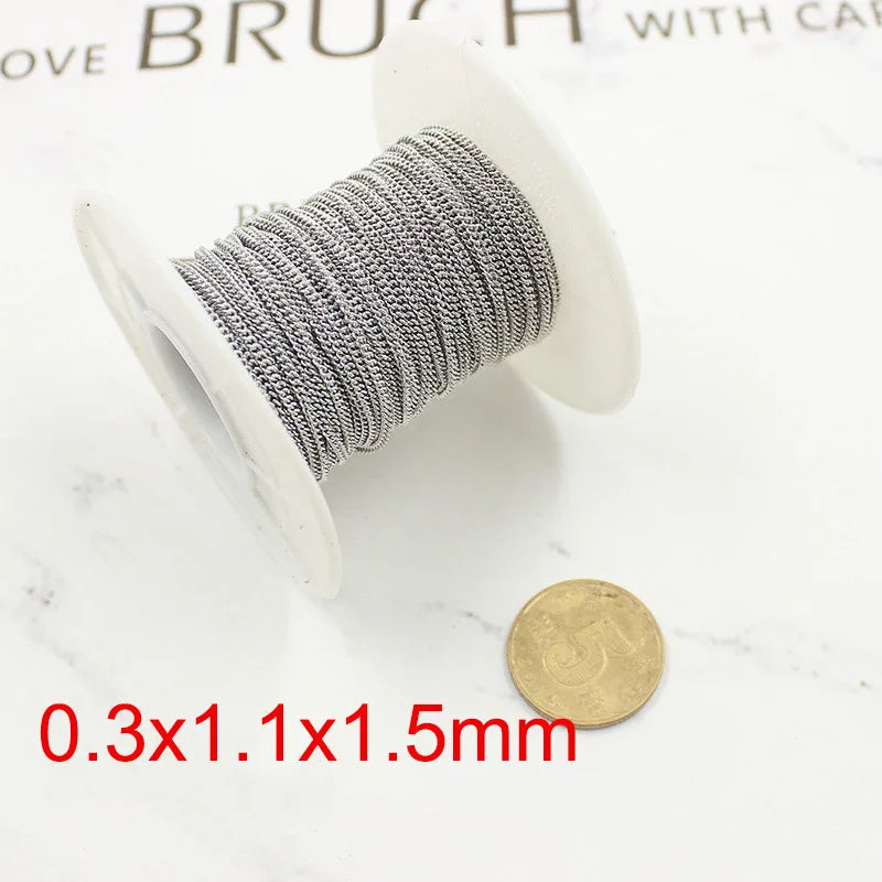 316L Stainless Steel Necklace Chains Bulk - DIY Women Men Jewelry Findings