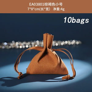 10 Microfiber Drawstring Pouches Jewelry Ring Earring Bag