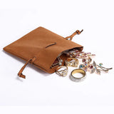 10 Microfiber Drawstring Pouches Jewelry Ring Earring Bag
