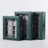 10-bit PU Green Flannelette Watch Case Display Case Storage Box